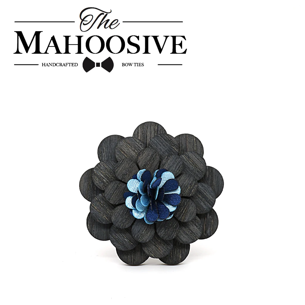 

Mahoosive Fashion Wood Brooch Lapel Pins Flowers Enamel For Men Girl Women Wooden Broches Collar Badge Wedding Suit decor