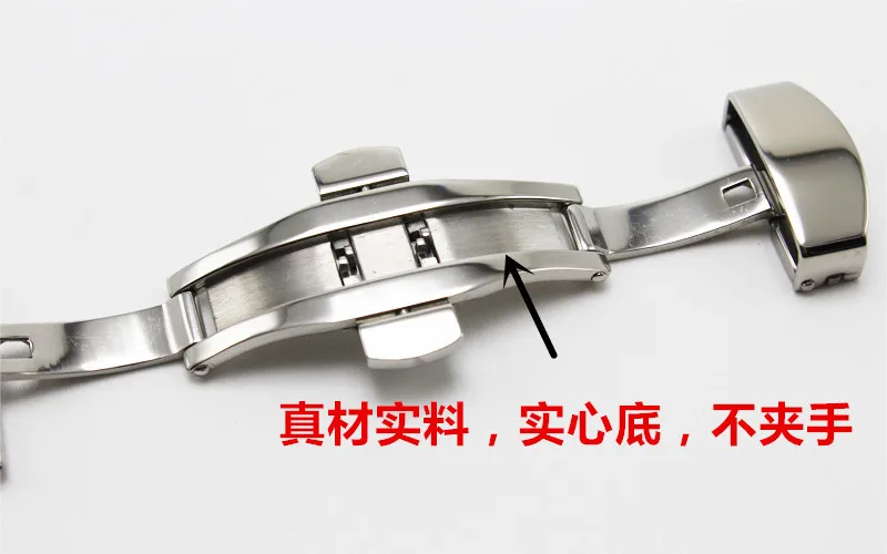 dobra relógio fivela borboleta implantação fecho de prata substituição 18 20 22mm