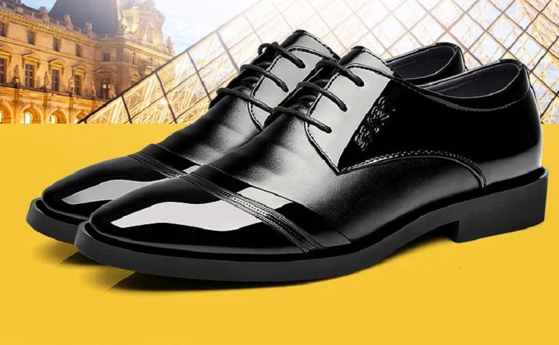 New Spring Autumn Man Dress Shoes Point Toe Leather Breathable Lace Up Business Wedding Italian Leather Oxford Shoes for Men (12)