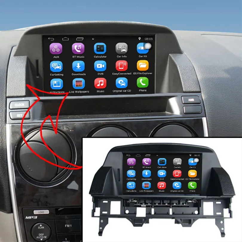 Clearance 8 inch Android 7.1 Car GPS Navigation for Mazda 6 Car Radio Video Player Support WiFi Intelligent mobile phone Mirror-link 1