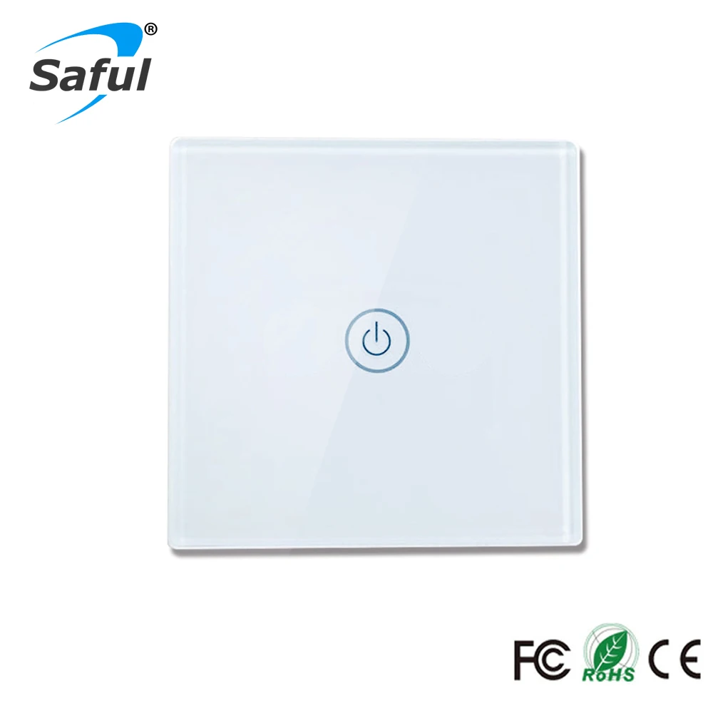 

New Arrivals White/Black LED Indicator Light Touch Switch 1 Gang 1 Way Wireless Remote Control Light Switches Interrupter Touch