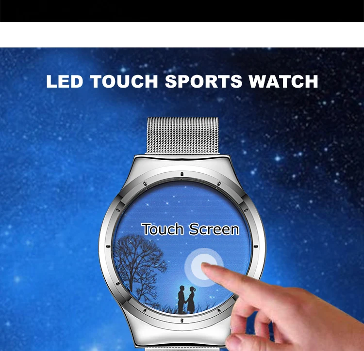 Новые креативные Дизайнерские наручные часы со стальным ремешком роскошные мужские модные цифровые фантастические часы мужские подарки унисекс светодиодный сенсорный часы