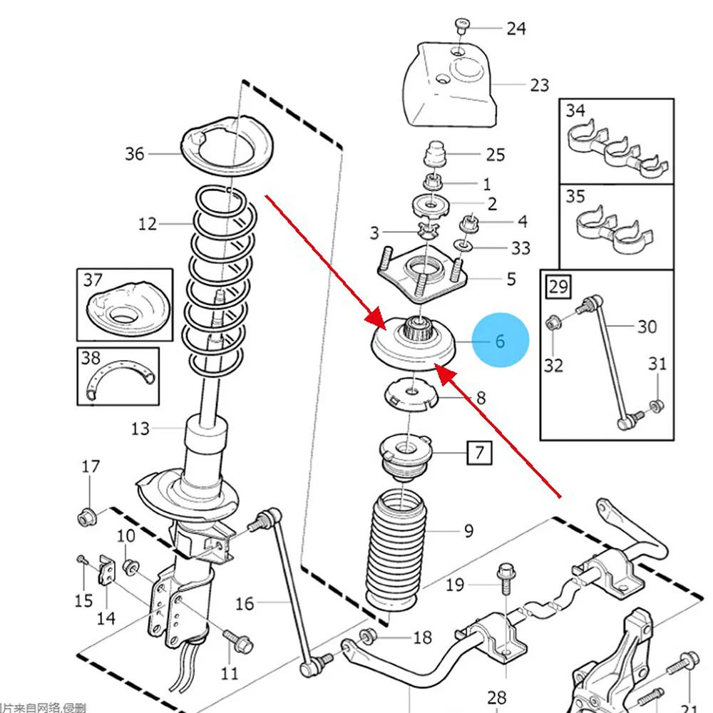 30714968 передние амортизаторы подшипников стойка крепление для VOLVO S60 2001-2009 S80 1999-2003 V70 2001-2007 XC70 2003-2007 XC90 03-13