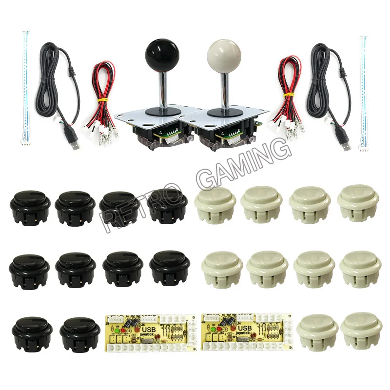 2 игрока Zeros задержка Джойстик Аркада + светодиодный USB энкодер 20 копия Sanwa Кнопки 28