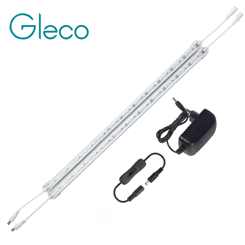 2 шт. 50 см LED Grow light с переключателем DC12V Bar Light 5630 Алюминиевый ПК крышка для