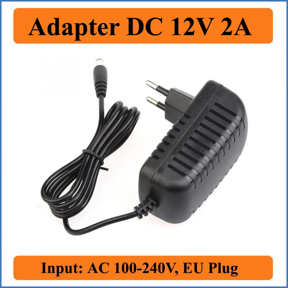 

12V 2A EU Plug AC DC Adapter AC 100-240V Converter to DC12V 2000mA Adapters Charger Power Supply for LED strip light or Router