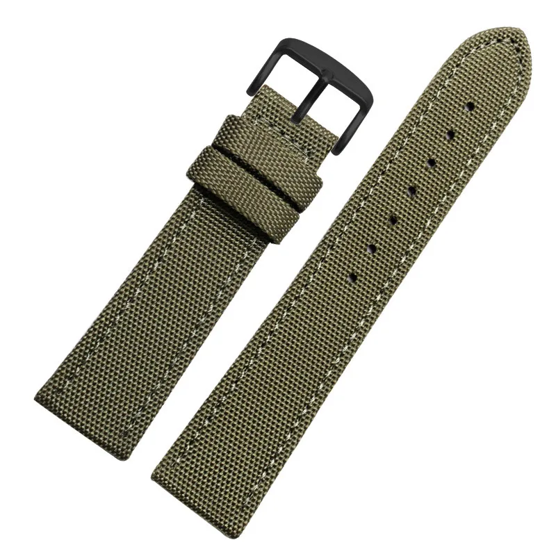 Нейлоновый кожаный ремешок для часов Omega для Rolexwatch Breitling Sport Watchstrap, цветной мужской браслет 18 мм 20 мм 22 мм 24 мм, инструмент - Цвет ремешка: green black clasp