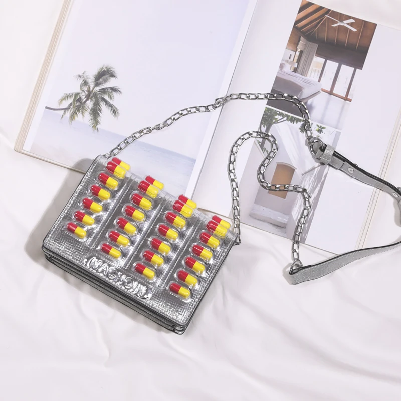 

High Quality Cheap Women's Handbags Casual Shoulder Bags Youth Girls Brand Design Cross-body Tote Funny Pill Female Bags GQ078