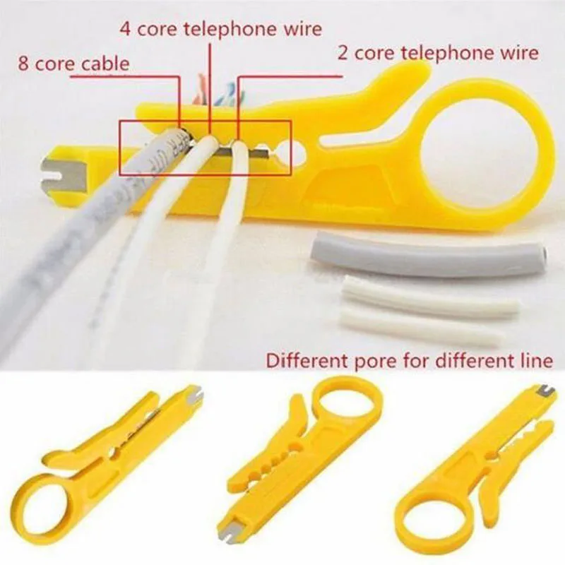 

Lot 100pcs Network Cable Wire Coax Coaxial Stripper Cutter Stripping Pliers Wire Cutter Punch Down Wire Tool