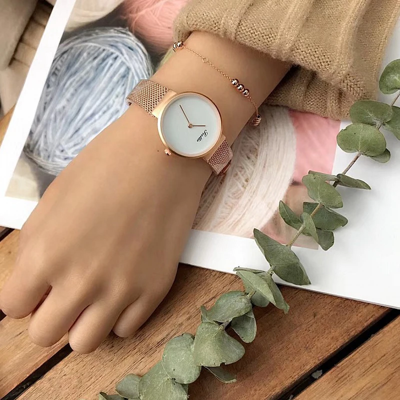 New Ultra-Thin Couple Watches Simple Mesh Belt Quartz Wristwatches Fashion Elegant Pair Watch Free Shipping Sale
