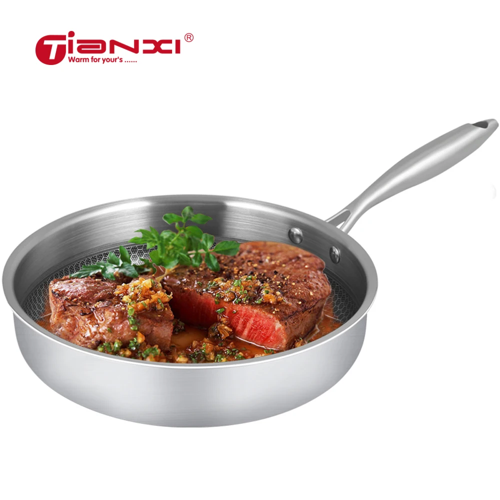 

Non-stick Pan Stainless Steel Frying Pans kitchen Casserol Thick Smoke-Free Integral Forming Frying Pans Skillets PDG28