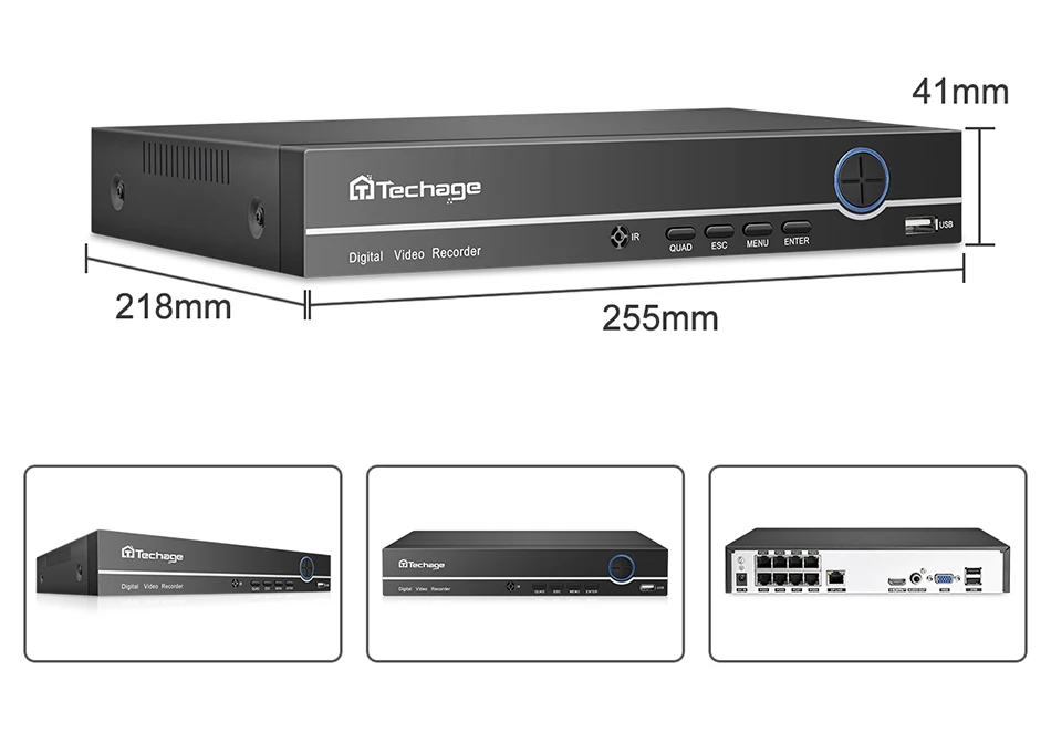 Excellent Techage H.265 8CH 1080P POE NVR Kit CCTV Security System Dome Indoor Outdoor 2.0MP Audio Camera P2P Onvif Video Surveillance Set 17
