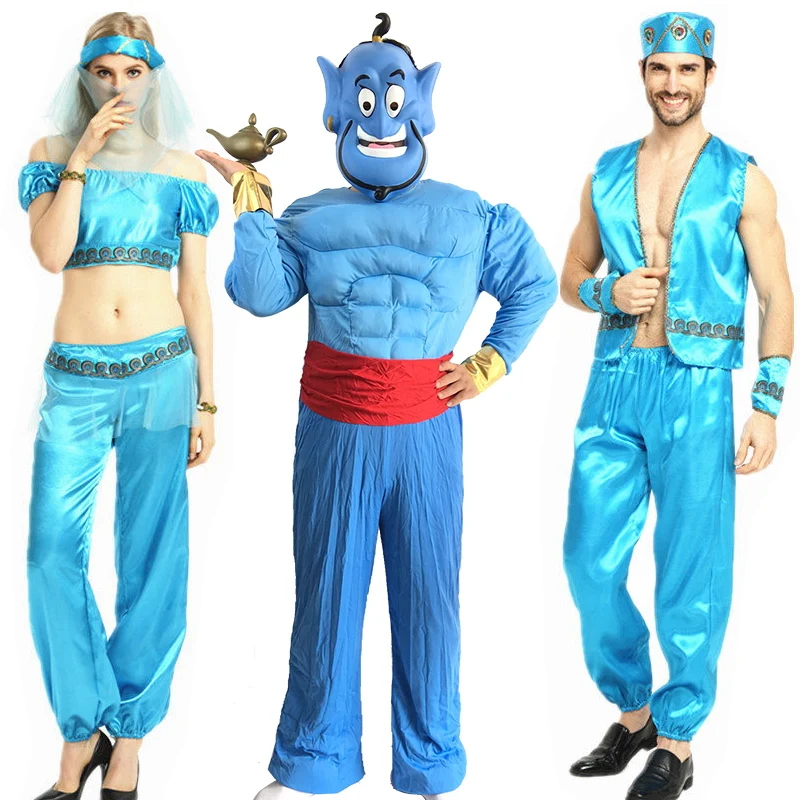 

Adult Aladdin muscle costume for men cosplay Thousand and One Nights Aladdin Jasmine princess Arabian Prince cosplay costume