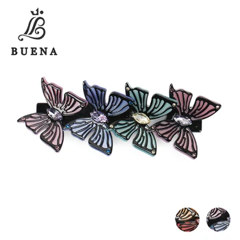 

Alexander Rainbow Butterfly Hair Barrette Cellulose Acetate Rhinestone Hair pins Austria Crystal Hair clip AL014