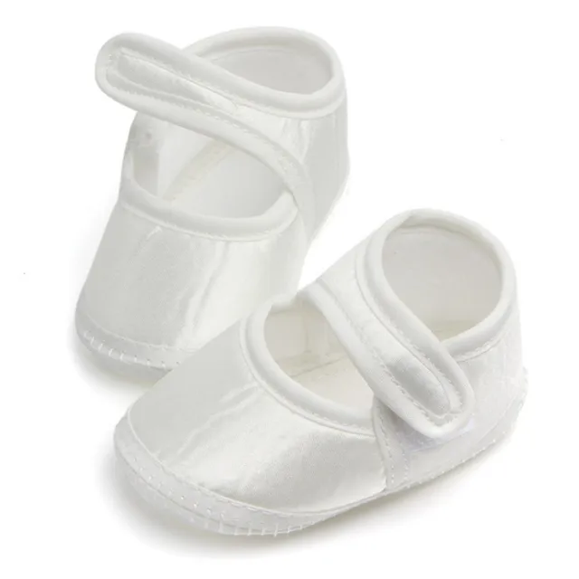 Baby Shoes White Satin Newborn Toddler Infant Christening Shoes Kids