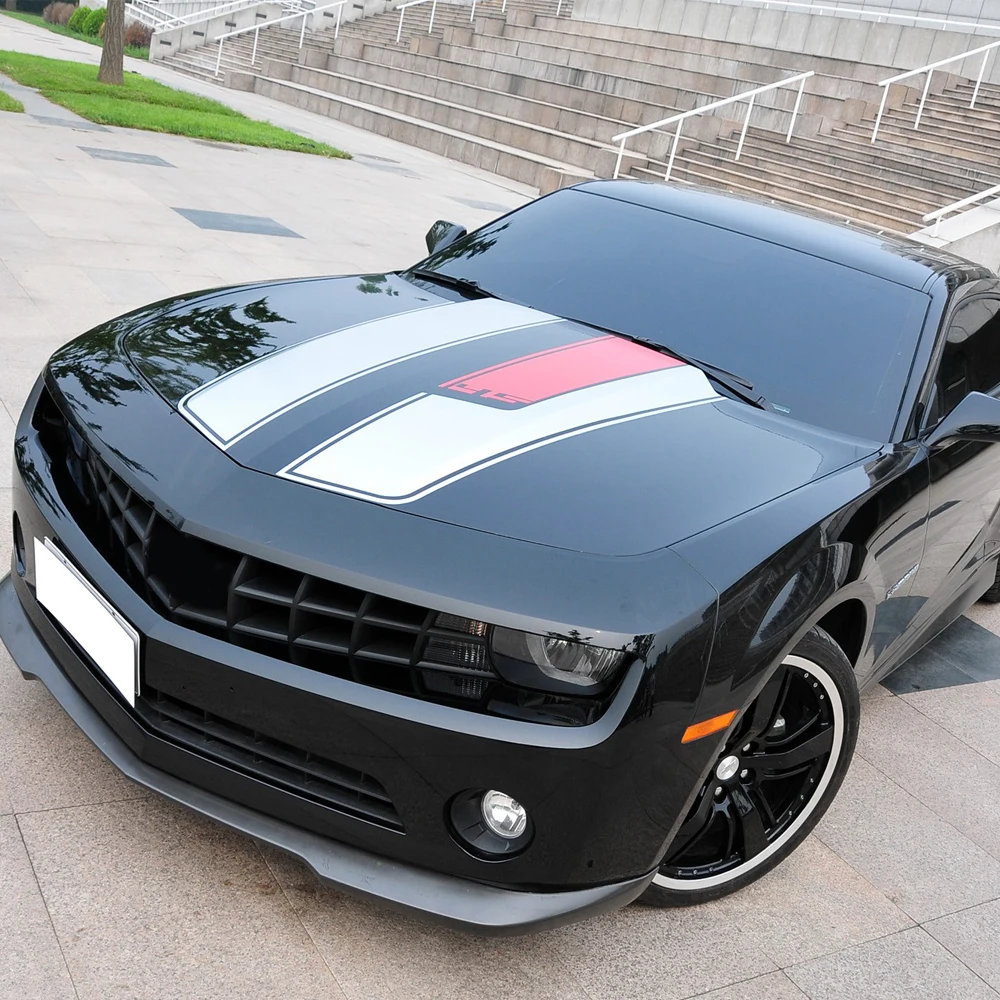 سيارة هود سقف جذع المحرك غطاء بونيه الوفير الخلفية سباق شريط ملصق فينيل لشفروليه كامارو هود صائق RS LS SS LT