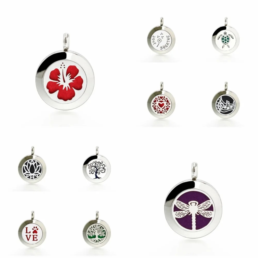 

Poppy Tree of Life Tortoise 20mm Stainless Steel Aromatherapy Perfume Locket Diffuser Necklace Pendant Women Jewelry 10pcs Pads