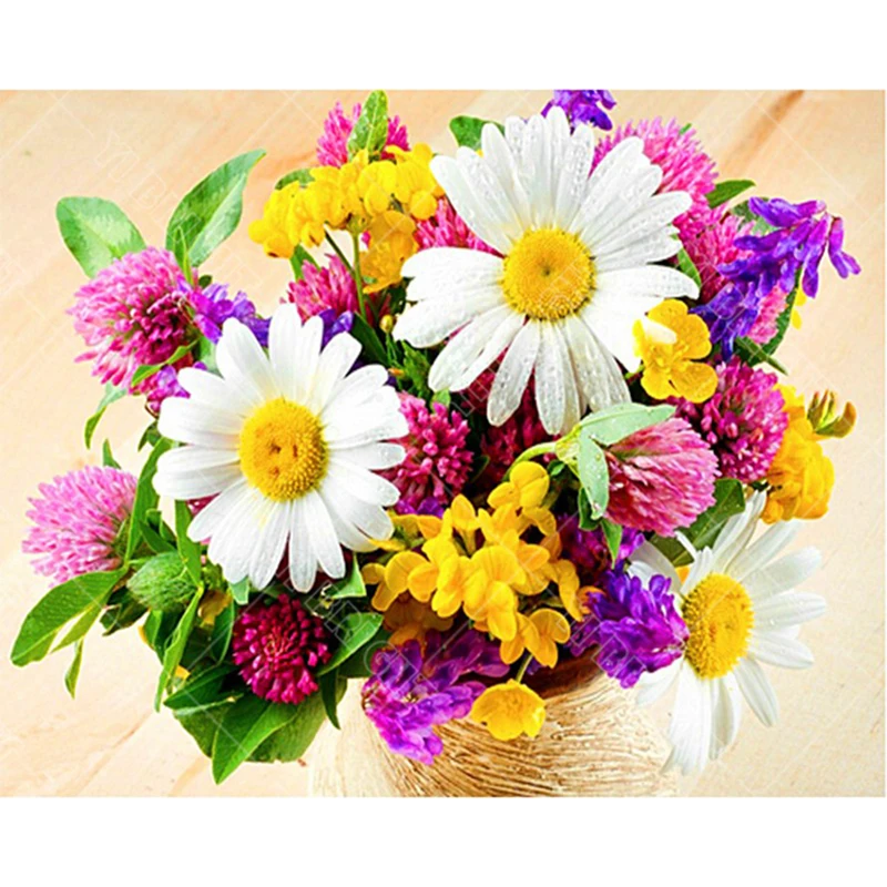 

DIY Square Diamond Painting Daisy Flowers Cross Stitch Kits Diamond Mosaic crystal Diamond Embroidery Patterns Rhinestones YDD