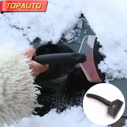 TopAuto автомобильная лопата для снега скребок для льда короткая ручка из нержавеющей стали лопата для снега удаление снега зимние аксессуары