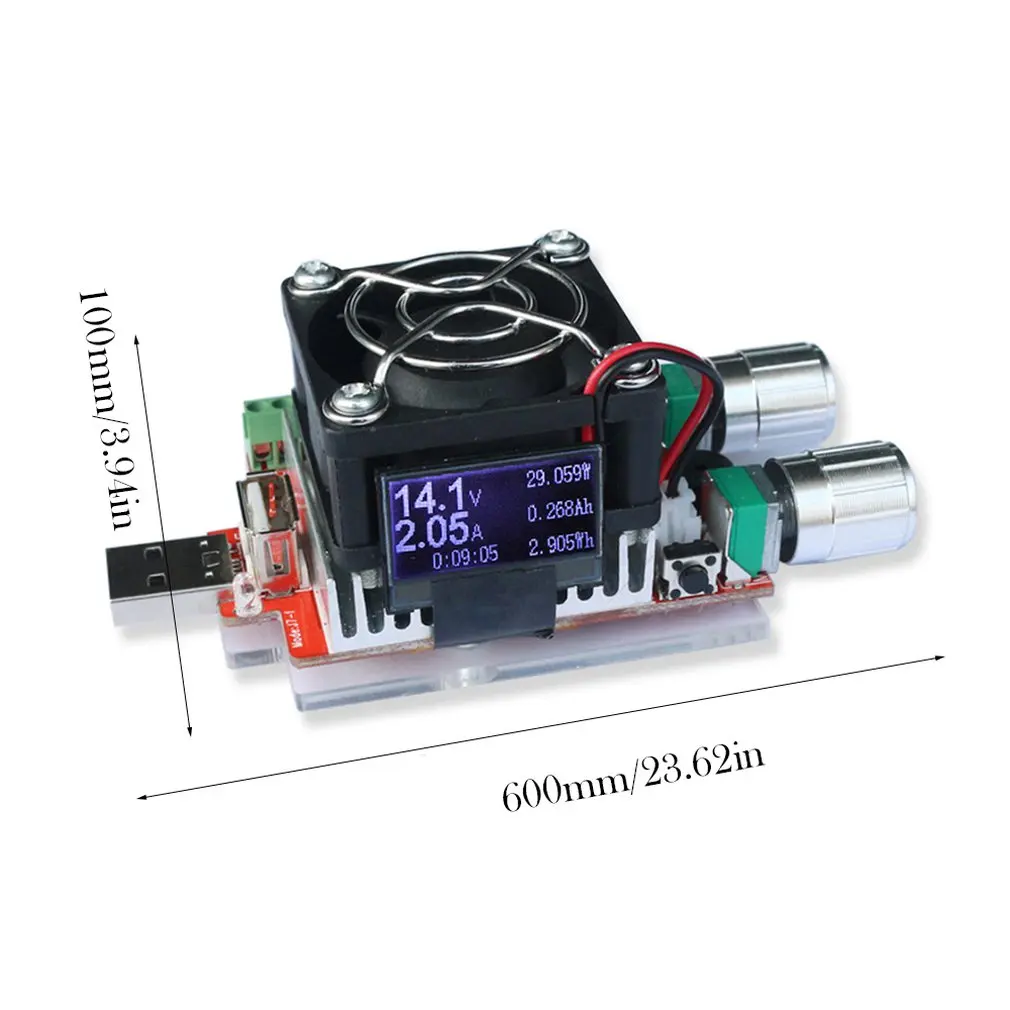 

35w Usb electronic load adjustable constant current aging resistor battery voltage capacity tester display