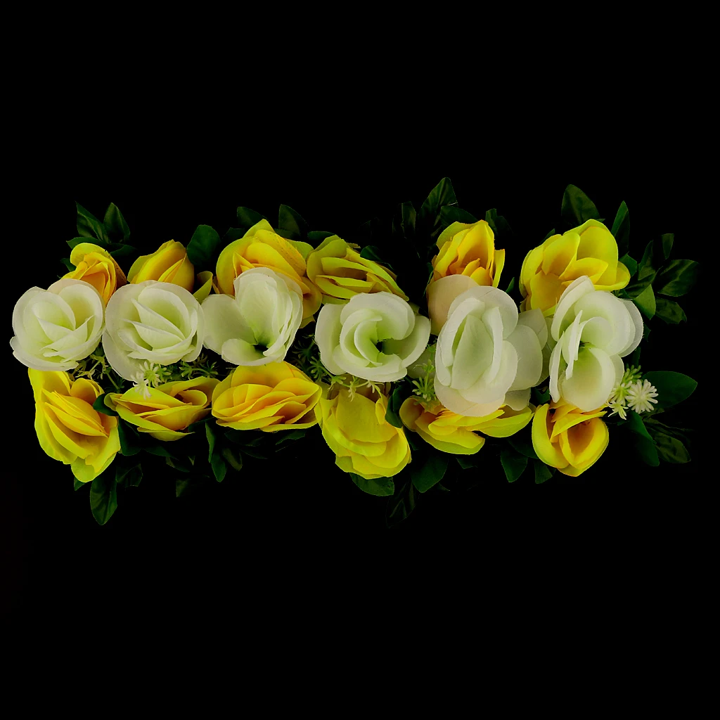 MagiDeal Artificial Silk Rose Flower Wall Panel Archway Main Road Pillar Wedding Funeral Venue Decor