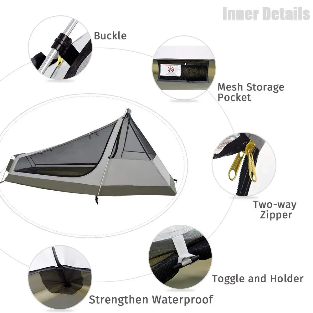 GeerTop One Person 3 to 4 Season Lightweight Backpacking Bivy Tent Compact Bivvy Camping Tent for Outdoor Hiking Travel Climbing