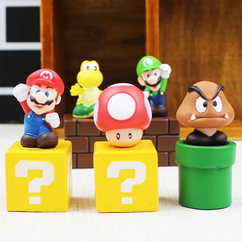5pcs/set Game Super Mario Bros Goomba Luigi Koopa Troopa and Mushroom 2\ 5pcs/set Game Super Mario Bros Goomba Luigi Koopa Troopa and Mushroom 2\
