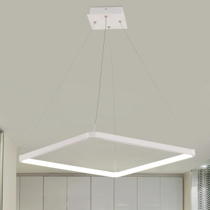 

Modern Led Chandelier Lighting Square Lustre White Lustres Para Sala Lamp For Dinning Room Bedroom Avize Home Lighting Luminaire