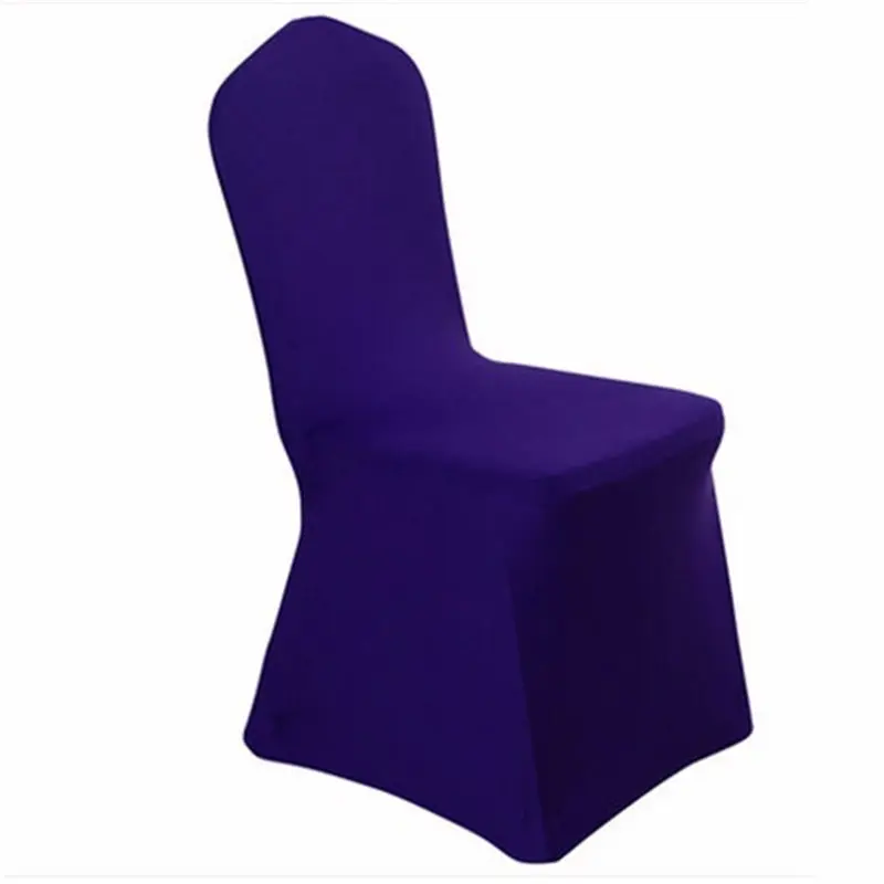 Dark Purple Универсальные белые Стрейчевые Полиэстеровые банкетные Свадебные вечерние чехлы на стул из спандекса для свадеб банкета Украшение домашний текстиль - Цвет: Dark Purple