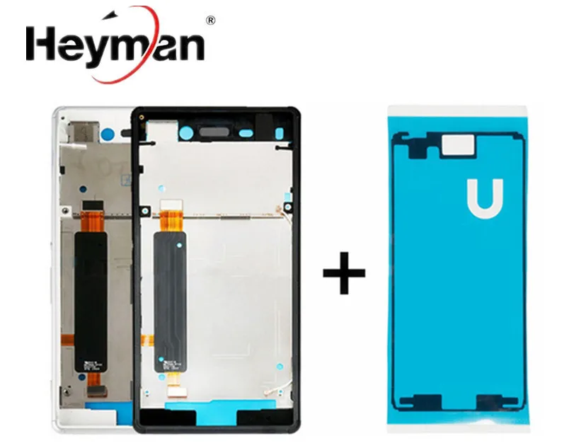 

Heyman Middle Front Frame Bezel Housing LCD Screen Holder Frame Repair Parts+Adhesive For Sony E2306 E2353 Xperia M4 Aqua