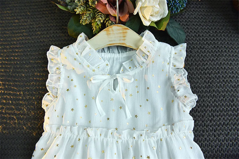 Kids Baby Dress Sleeveless White Black Clothes 3Y-7Y