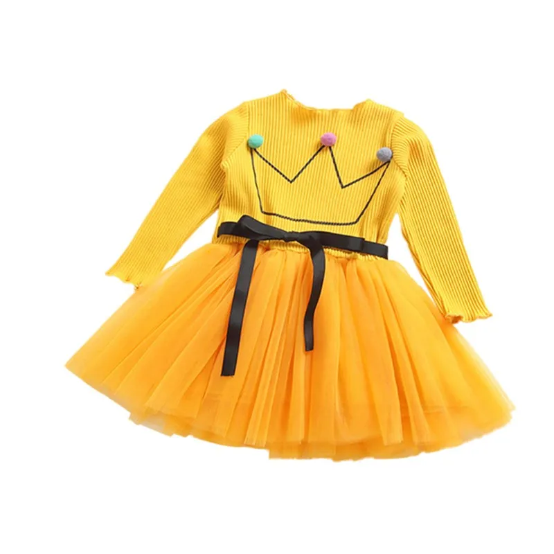 

Princess Long sleeve Baby Girl Dress Newborn Infant Baby Girl Clothes Bow Dot Tutu Ball Gown autumn Dresses Baby Kid Girl dresss