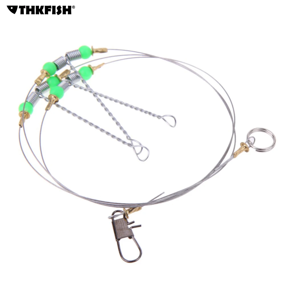 

20Pcs/Pack Anti-Winding 6 Swivel String Fishing Hook Steel Fishing Rigs Wire Leader Hooks Steel Fishhooks Wire Rig Fishing Tools