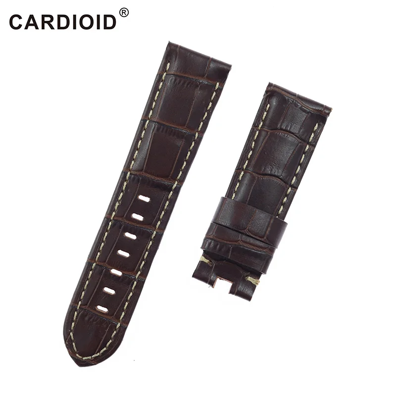 

24mm Cow Leather Men Watchband For PANERAI Band With Clasp Thick Handwork Watch Strap For RADIOMIR Band Clock Sport Bracelet