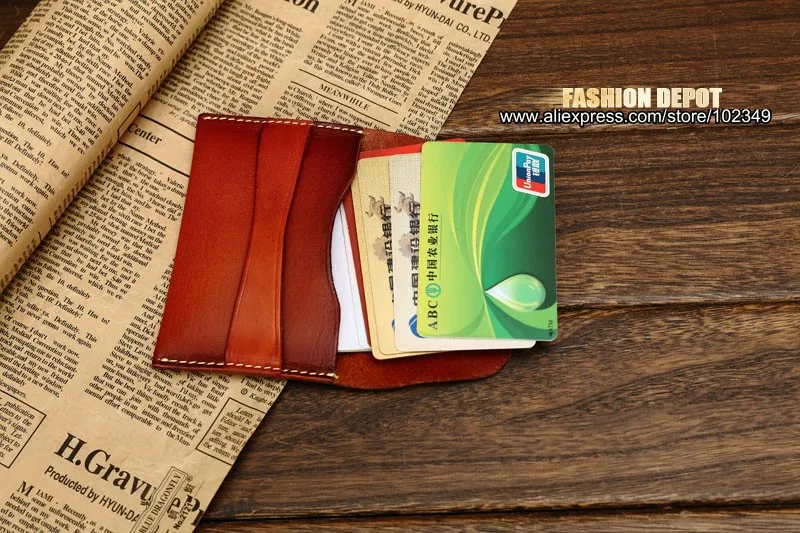 vegetable Tanned Leather Classic Style Business Card Wallet and Credit Card Holder and Card Wallet Cowhide Real Leather (13)