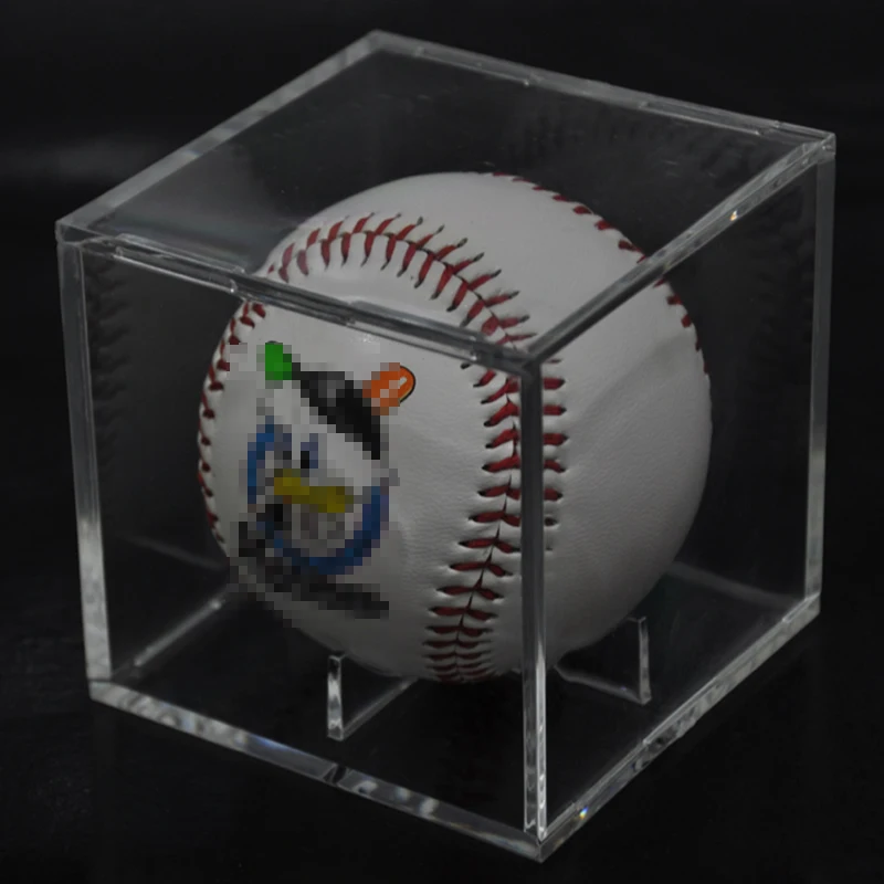Акриловый прозрачный Бейсбол Дисплей Box База коллекцией пыле Пластик декоративная квадратная коробка мяч Дисплей УФ-защита
