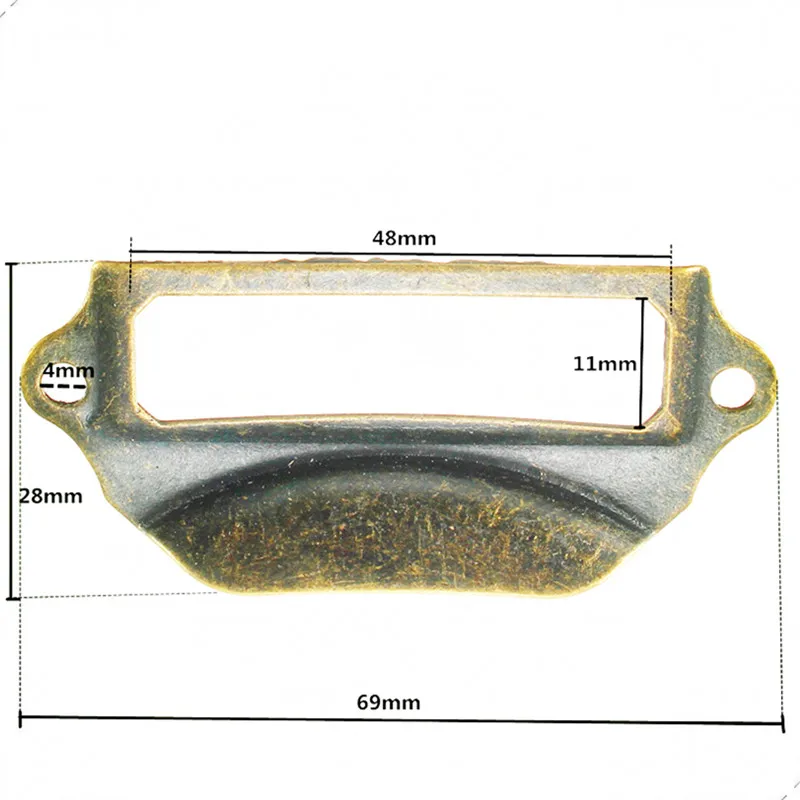 6pcs Door Cabinet Knobs Drawer Label Pull Handle Name Card BoxFor Furniture Cabinet Drawer Box Case Hardware