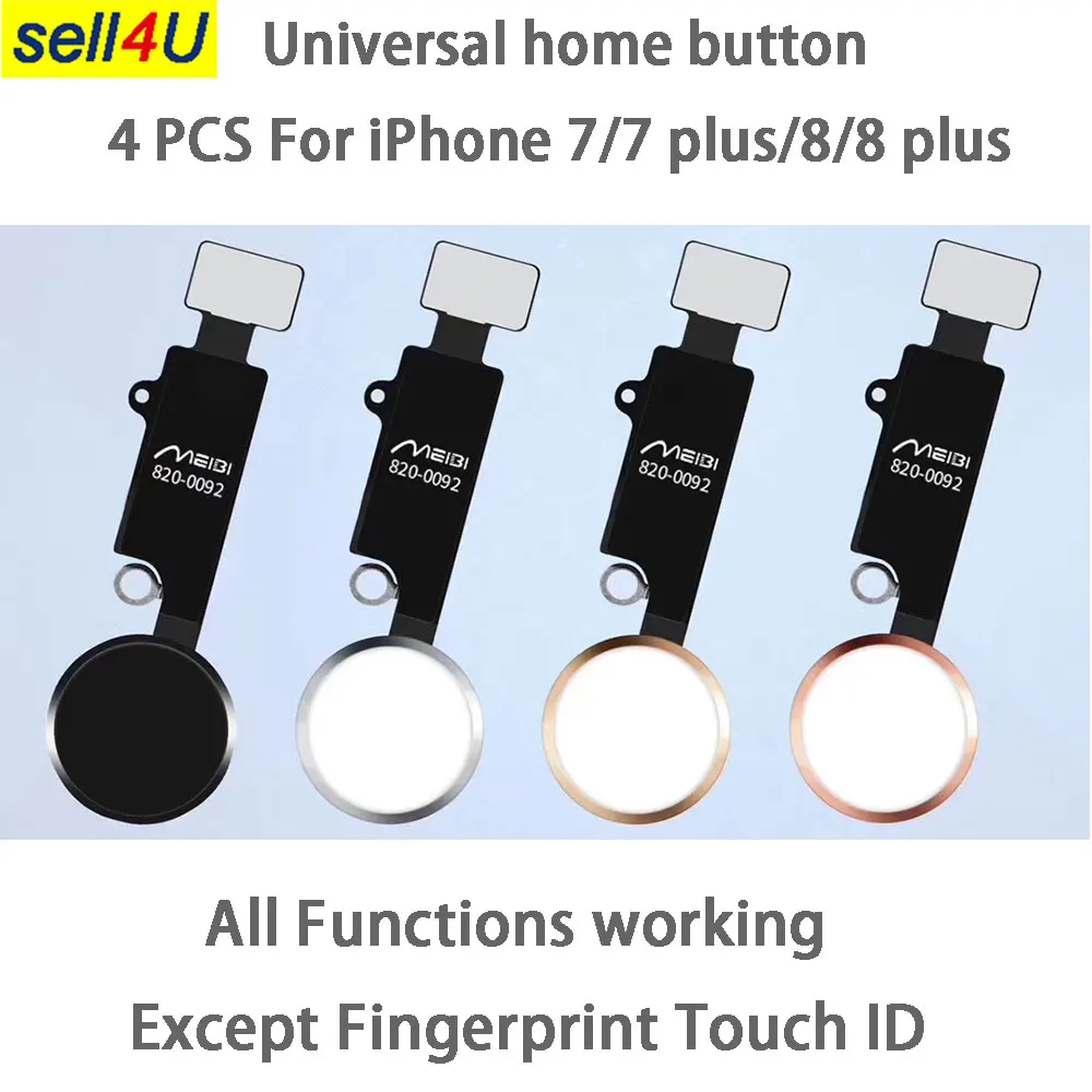 

4 PCS/lot Universal Home Button Flex for iPhone 7 7 plus 8 8 plus ,Home button with Flex Cable replacement ,functions woking
