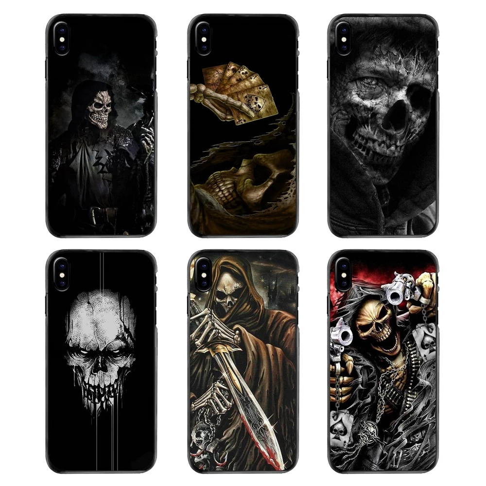 

Accessories Cases Cover Grim Reaper Skull Skeleton Print For Huawei P7 P8 P9 P10 Lite Plus 2017 2016 Honor 5C 6 4X 5X Mate 8 7 9