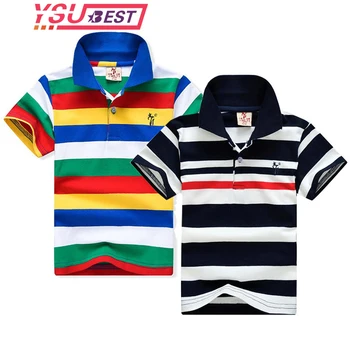 

1-11 Years Baby Boy T-shirt Short Sleeve Striped New Summer Tops Clothes Cotton Soft For Children Big boy Sport T Shirt Clothing