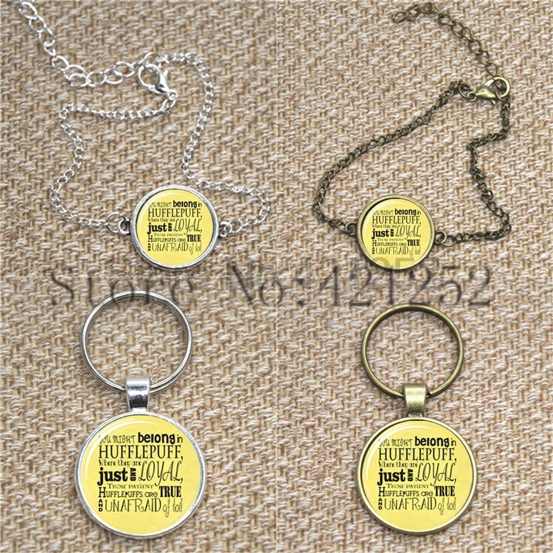 Хаффлпафф дома Хогвартс ожерелье HP брелок закладки Запонки Серьги|hogwarts necklace|earrings