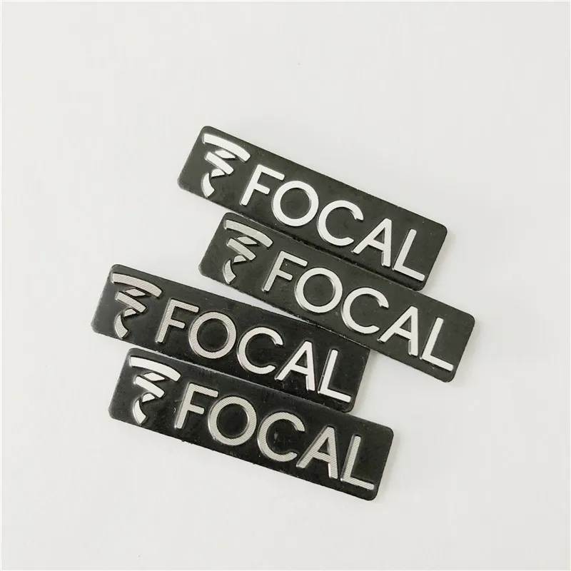 50 шт. focal Hi Fi аудиоколонки 3D алюминиевая эмблема стерео наклейка 3 4*0 9 мм|Наклейки