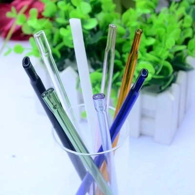 

O.RoseLif 3Pcs / Lot ECO-Friendly Heat Resistant Glass Straw Flat Straight Straws Clear Pipette Clear Straw Juice Bar Straw