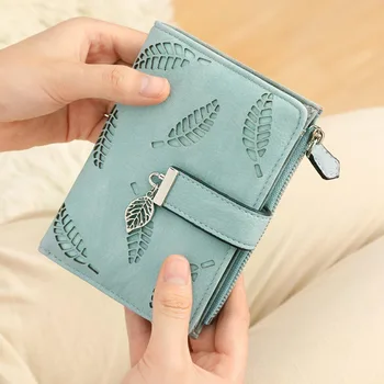 

Women Lady Girl Hollow Small Short Vintage Wallet Purse Hollow Small Short Vintage Buckle Zipper For Money Card Coin AB@W3