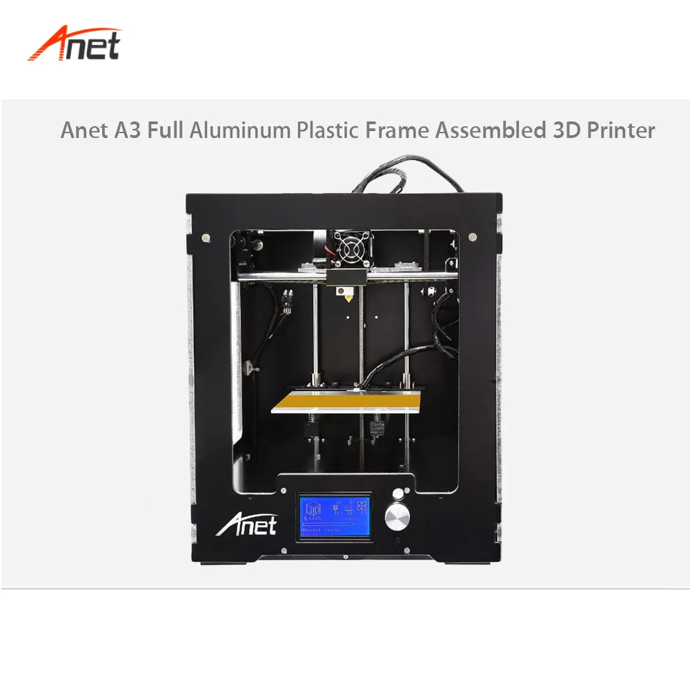 Anet A3S алюминиевый корпус 3d печатная машина Impressora 3d Высокая точность 12864 ЖК-экран Домашний 3d принтер 0,4 мм Экструдер диаметр