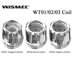 5 шт./лот Wismec WT катушка для желобчатого бака WT01 одиночный 0.25ohm/WT02 двойной 0.2ohm/WT03 тройной 0.15ohm для лотка распылитель