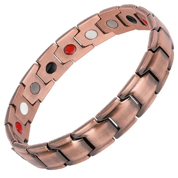 

Red Copper Bracelets with Magnet for Men Arthritis Pain Relief Luxury Magnetic Bracelet