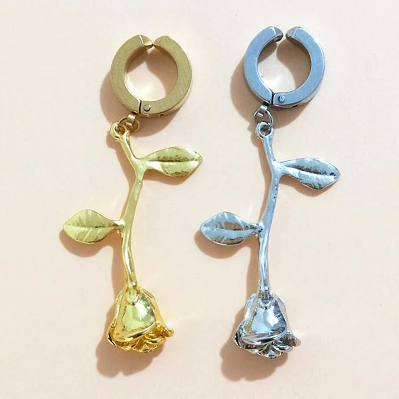

fake Belly Button Rings Surgical Steel rose flower Body Jewelry Belly Piercing Rings Sexy Fake Navel Piercing Ombligo earcuff