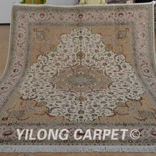 Yilong 8'x10' турецкий Шерсть Ковры персидский изысканный розовый Ручная работа; вязаное; шерстяное шелковые персидские ковры(1338