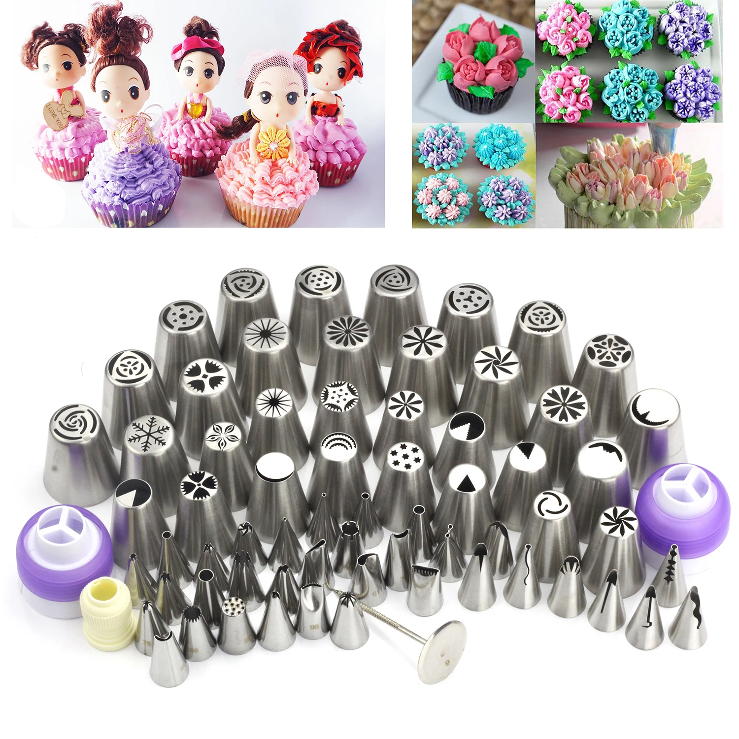 

69pcs/set Russian Nozzles Cream Cake Pastry Tip 304 Stainless Steel Pastry Nozzles Cake Decoration Tools Baking Accessoire
